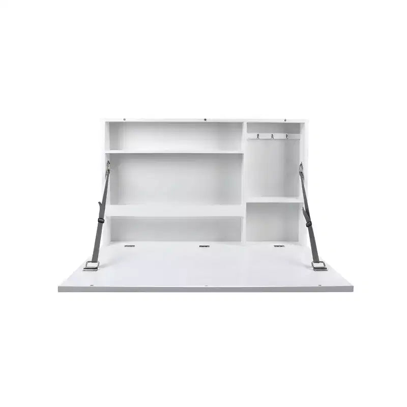 36" x 24" Murphy Desk White - Prinz: Modern Wall Mounted Open Storage Shelf MDF Construction