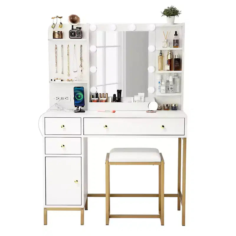 Coiffeuse de chambre à coucher, avec chaise