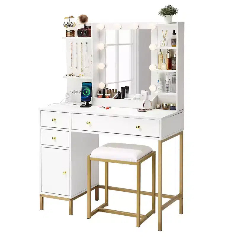 Coiffeuse de chambre à coucher, avec chaise