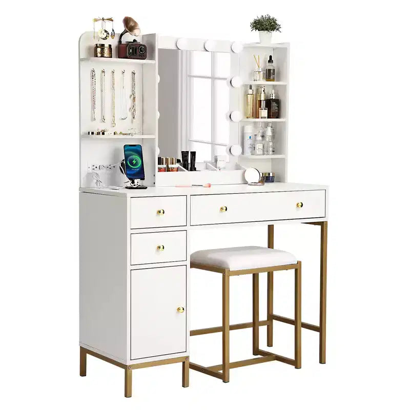 Coiffeuse de chambre à coucher, avec chaise
