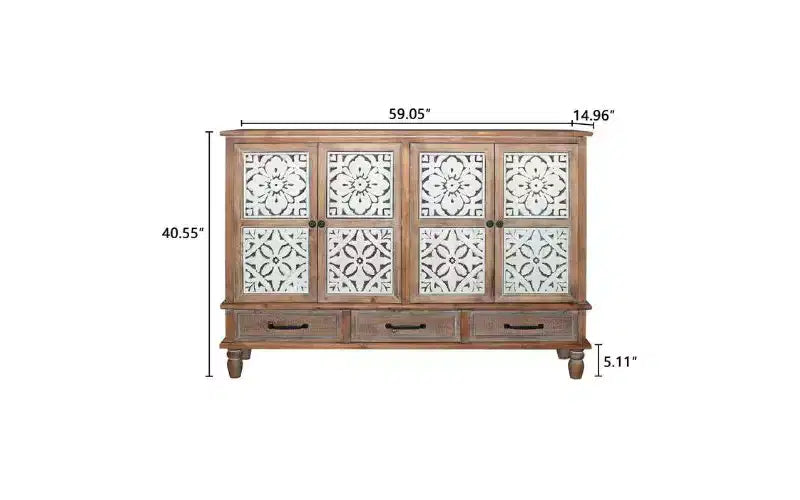 Buffet de rangement en cèdre de style campagnard