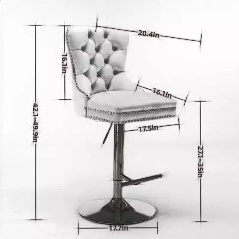 Tabouret de bar pivotant, réglable et rembourré