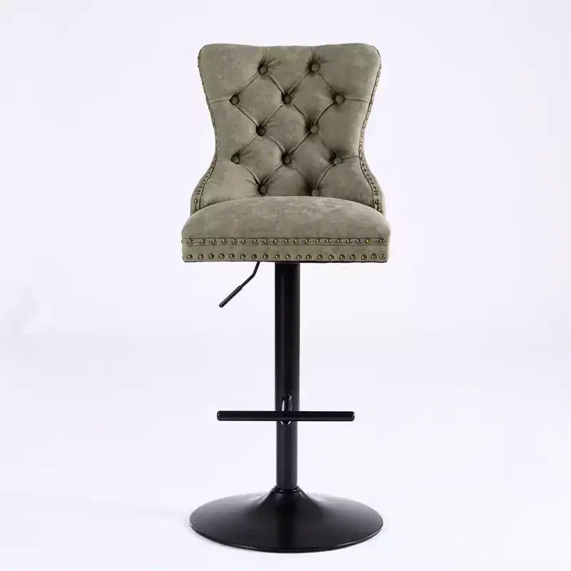 Tabouret de bar pivotant, réglable et rembourré
