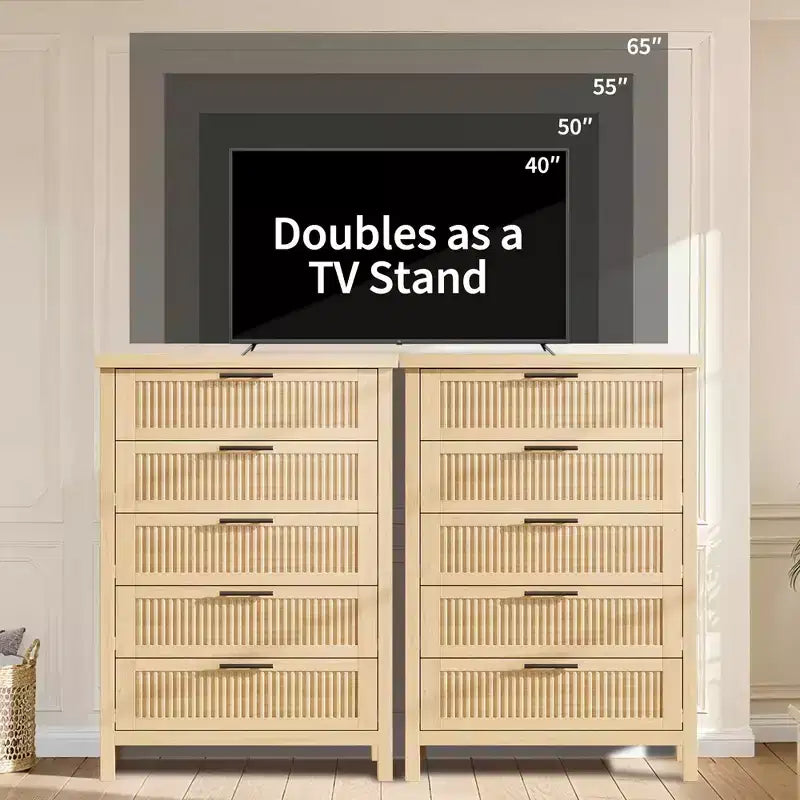 Commode à cinq tiroirs grande capacité avec design encastré