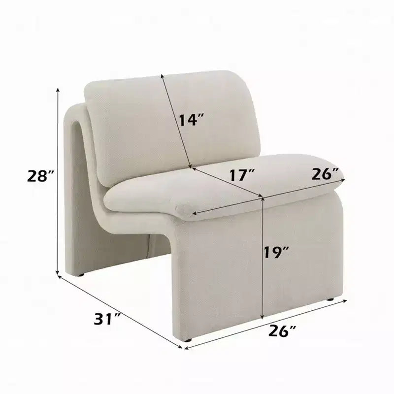 Fauteuil individuel avec piètement incurvé ouvert