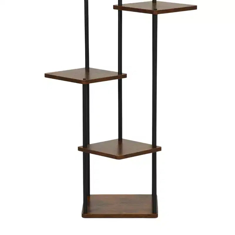 Étagère d'angle décorative marron de style rétro