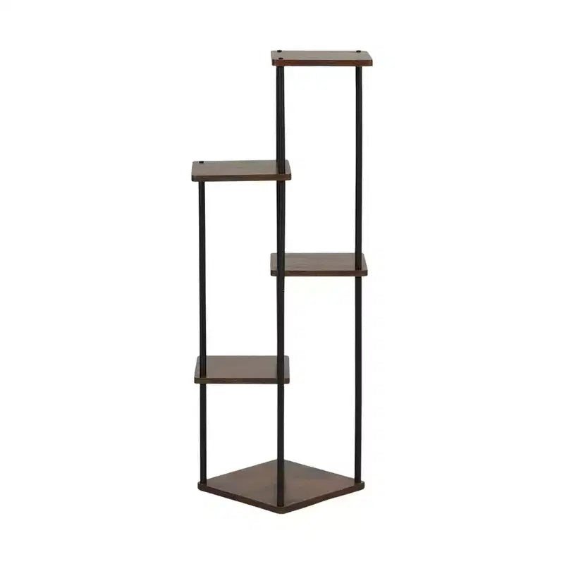 Étagère d'angle décorative marron de style rétro