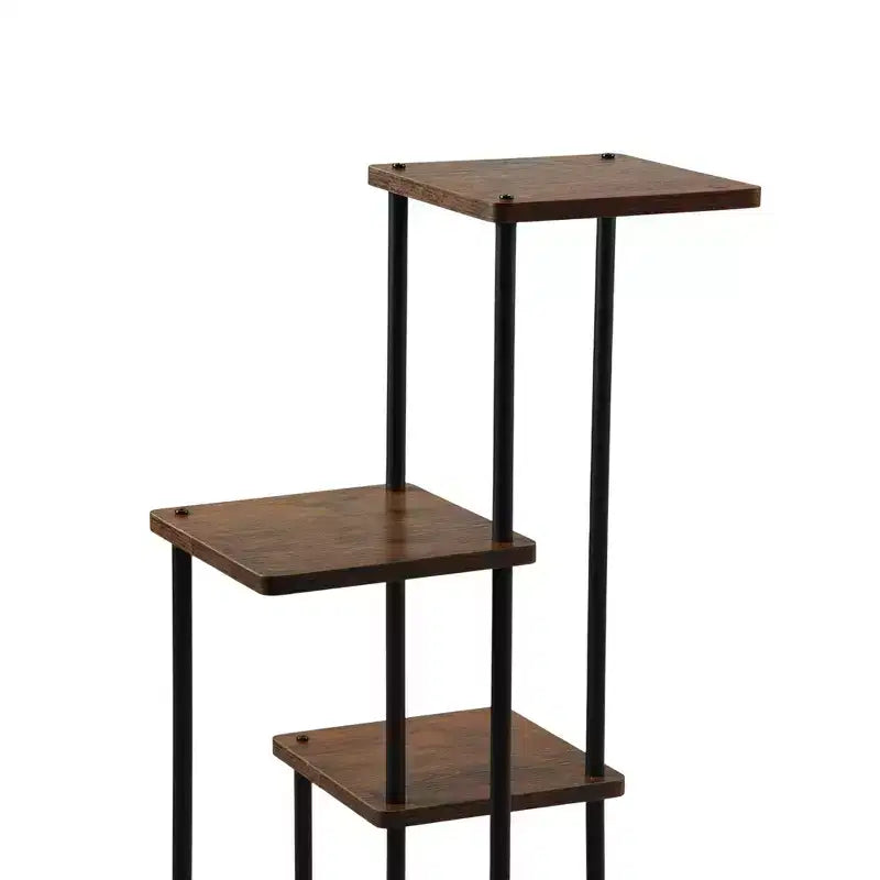 Étagère d'angle décorative marron de style rétro