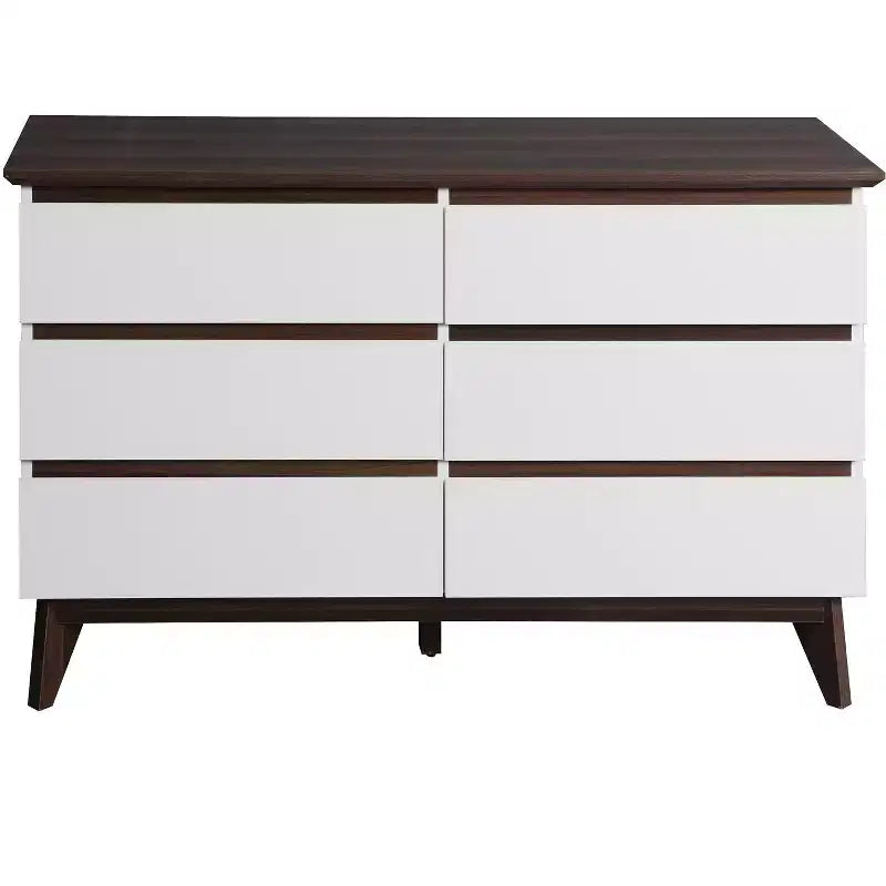 Commode de rangement moderne en bois avec 6 tiroirs