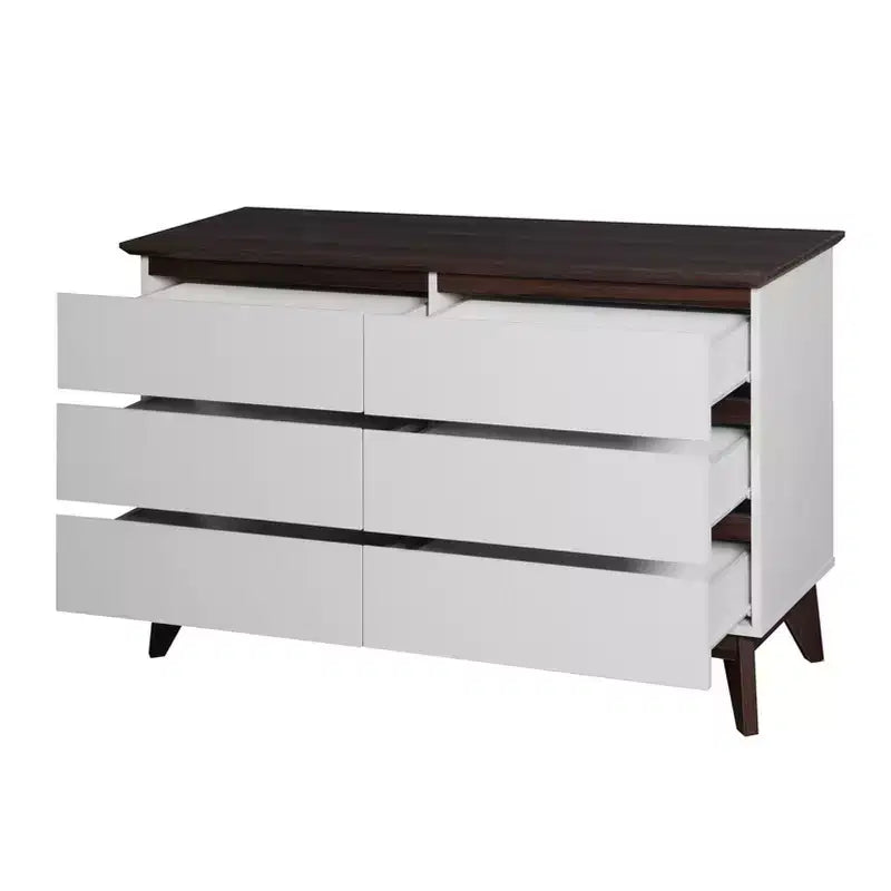 Commode de rangement moderne en bois avec 6 tiroirs