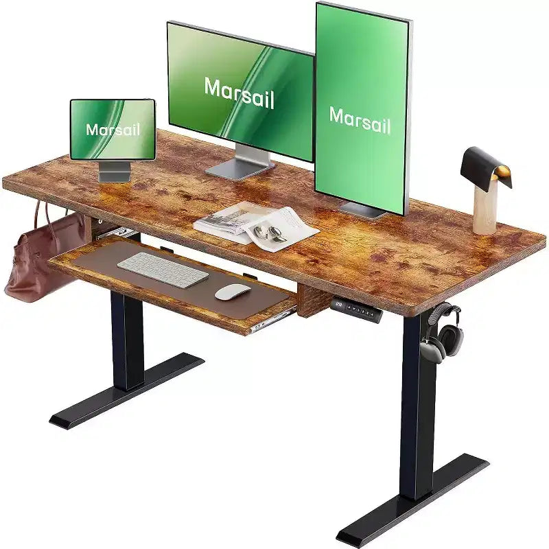 Electric Standing Desk 48x24 Inch Adjustable Height with 27.5 to 46.7 In Height Range 4 Memory Presets Suitable for use in offices and studies