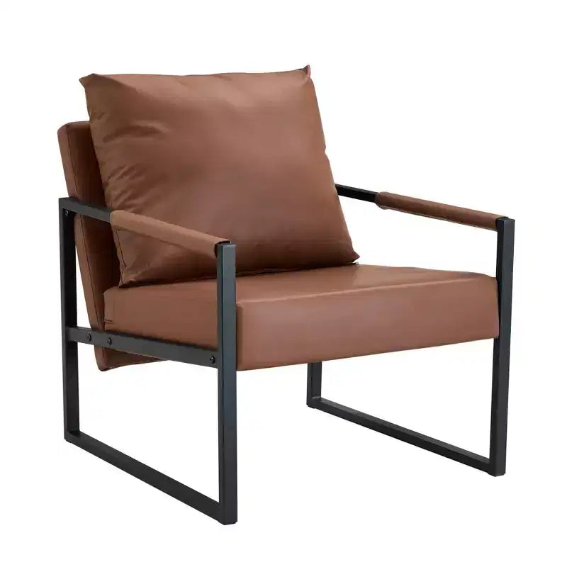 Chaise longue classique en similicuir PU avec structure en métal