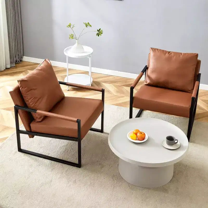 Chaise longue classique en similicuir PU avec structure en métal