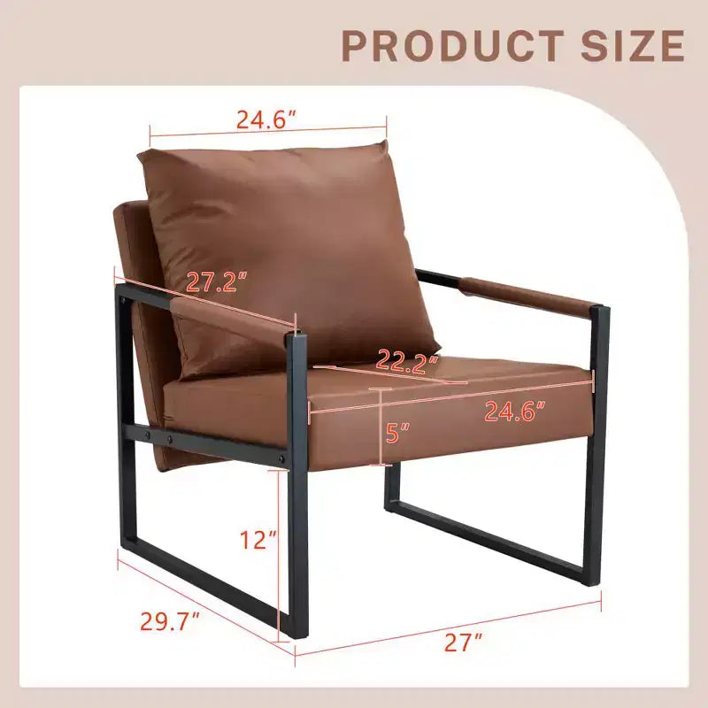 Chaise longue classique en similicuir PU avec structure en métal