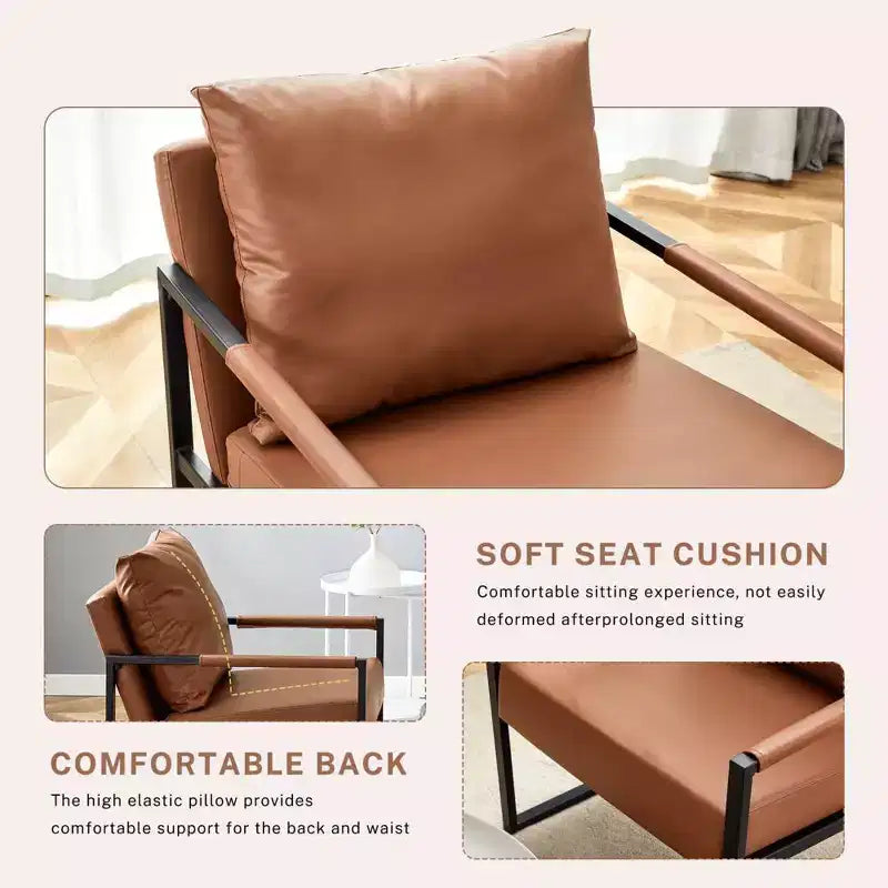 Chaise longue classique en similicuir PU avec structure en métal