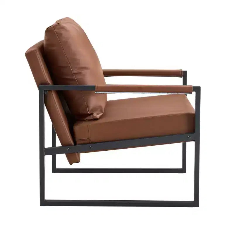 Chaise longue classique en similicuir PU avec structure en métal