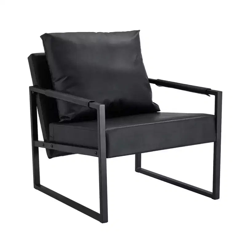 Chaise longue classique en similicuir PU avec structure en métal