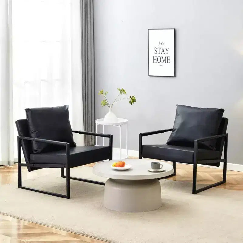 Chaise longue classique en similicuir PU avec structure en métal