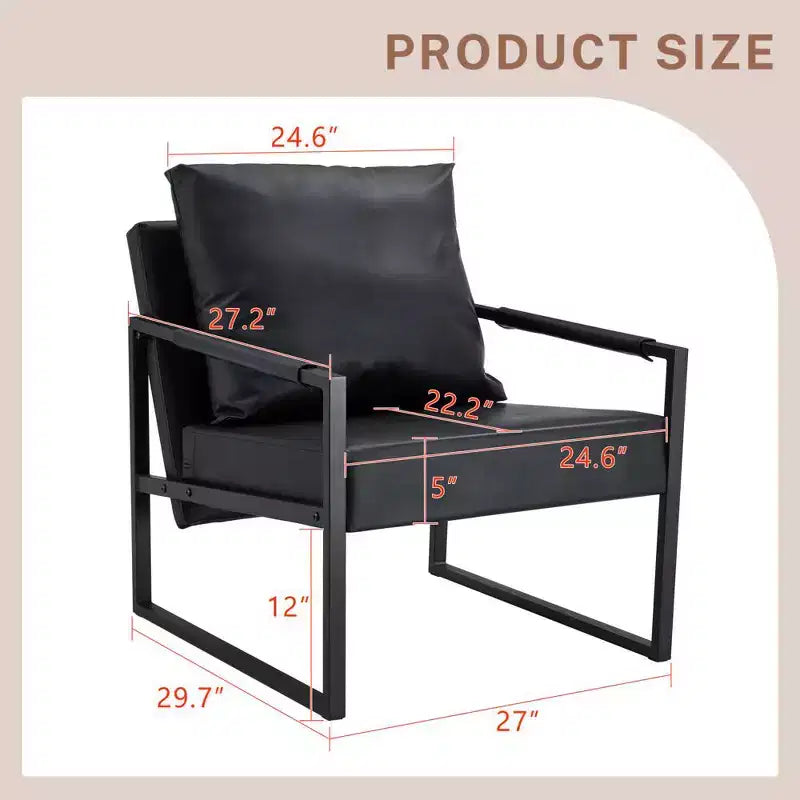 Chaise longue classique en similicuir PU avec structure en métal