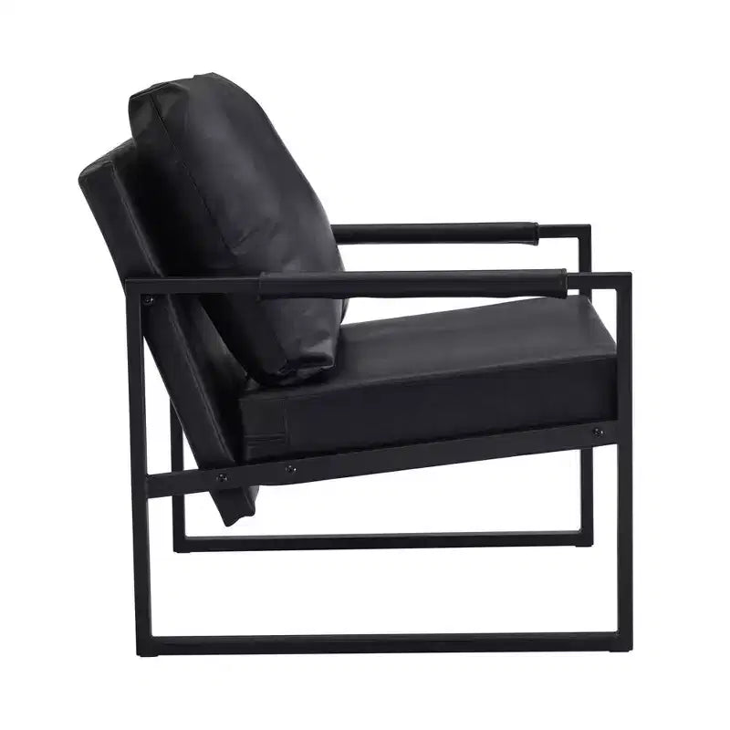 Chaise longue classique en similicuir PU avec structure en métal