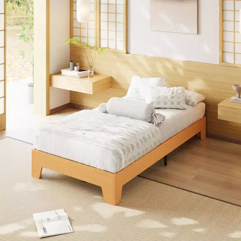 Cadre de lit plateforme simple king-size en bois