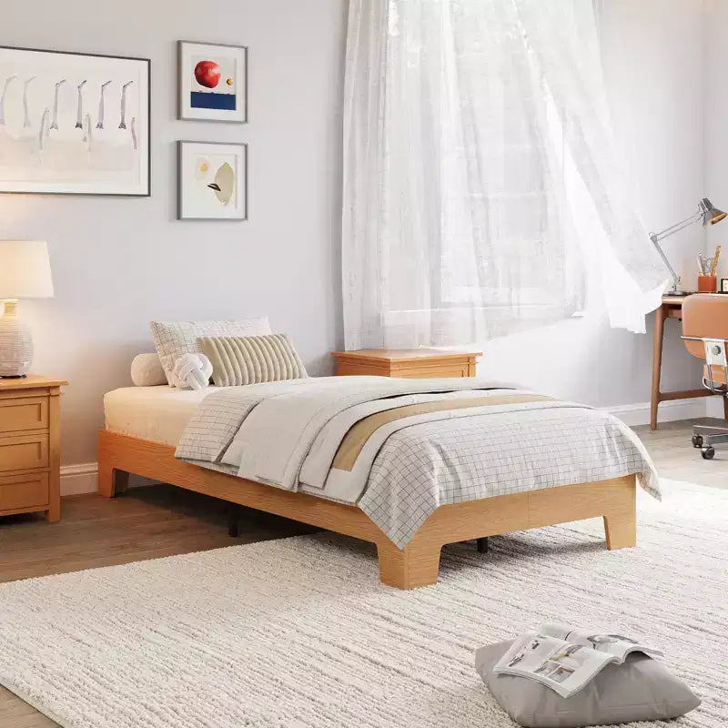Cadre de lit plateforme simple king-size en bois