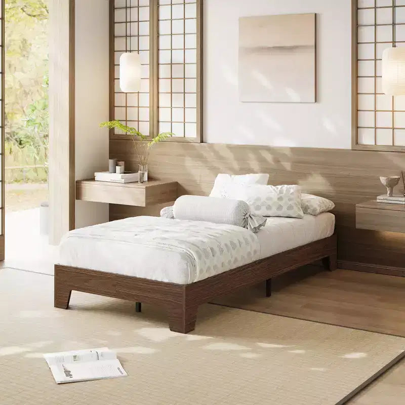 Cadre de lit plateforme simple king-size en bois