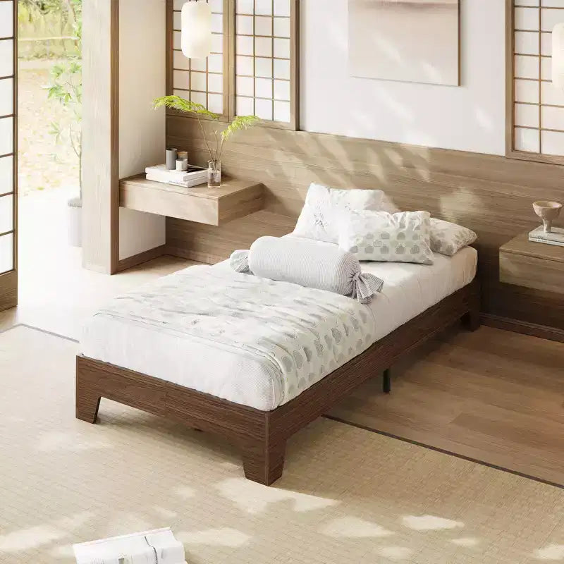 Cadre de lit plateforme simple king-size en bois