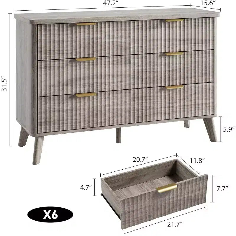 Une coiffeuse avec rainures encastrées pour la chambre.