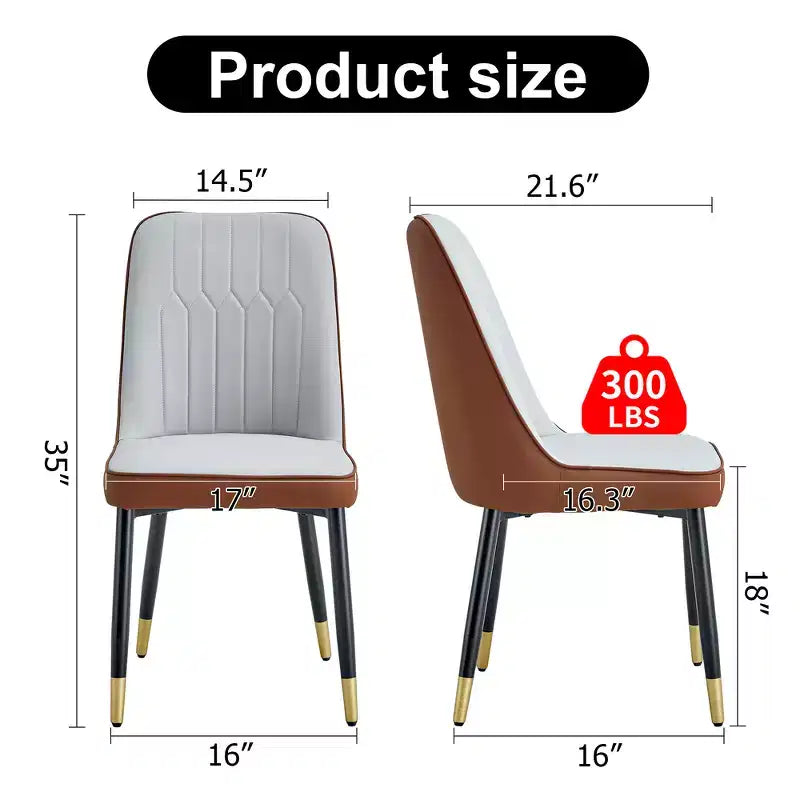 Chaise de salle à manger avec coussin en PU