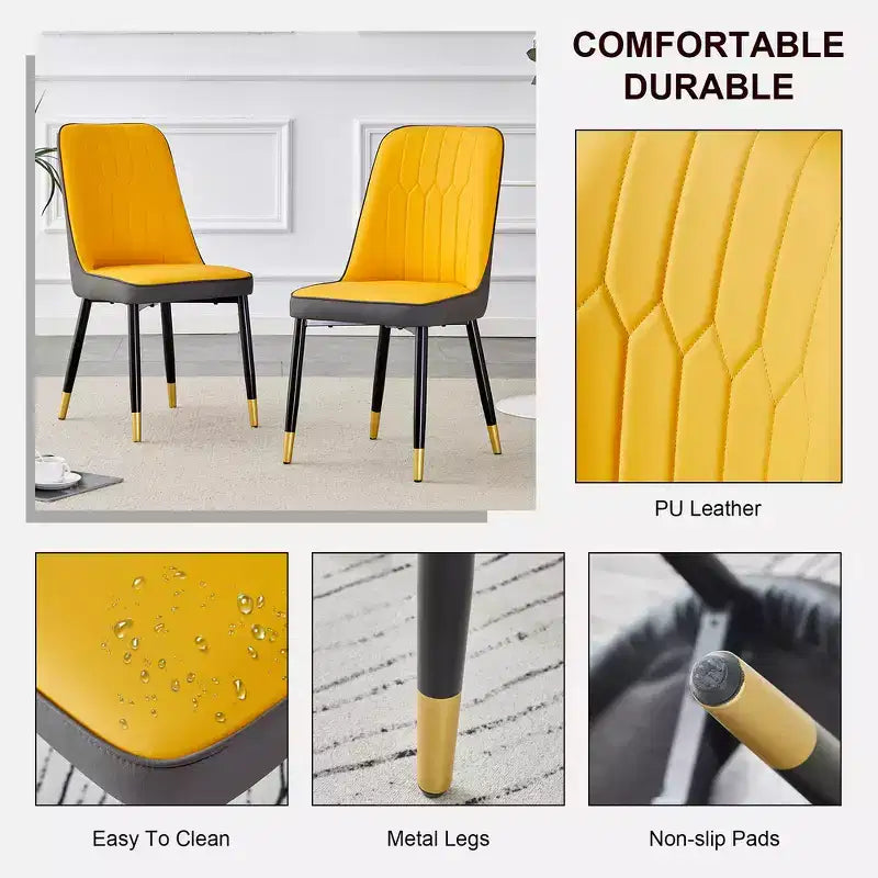 Chaise de salle à manger avec coussin en PU