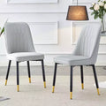 Zeus & Ruta 2-Piece Dining Chairs with PU Cushion & Metal Legs Ideal for Kitchen Dining & Living Room