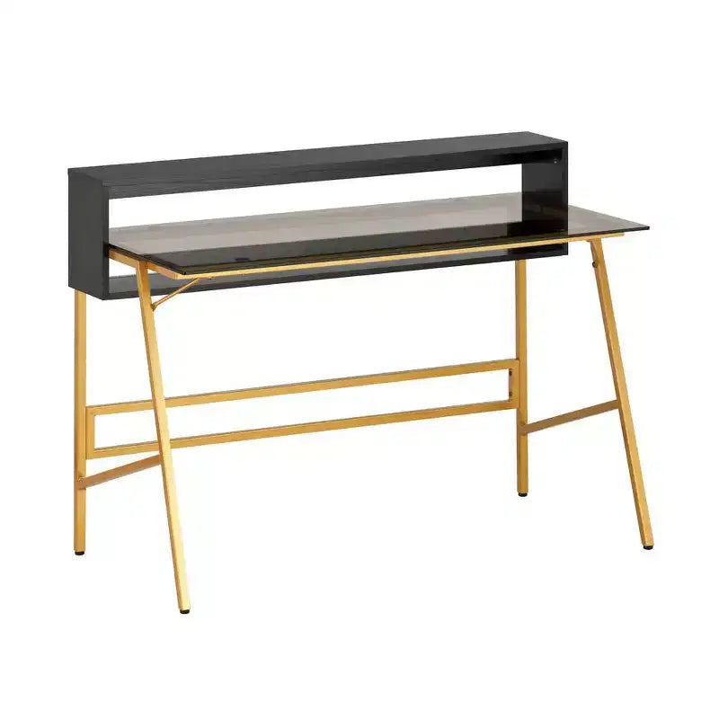 Techni Mobili Home Office Writing Desk wih riser Gold