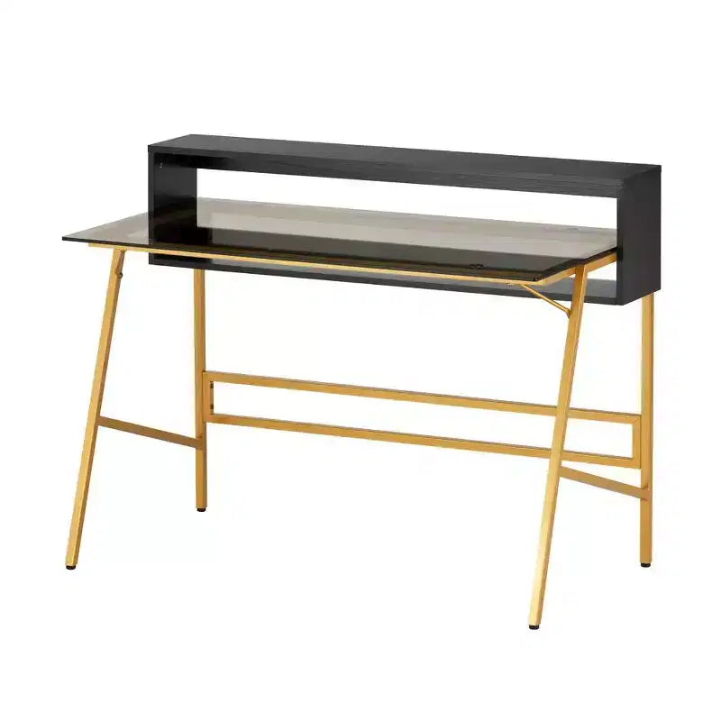 Bureau d'écriture pour bureau à domicile avec rehausseur Or