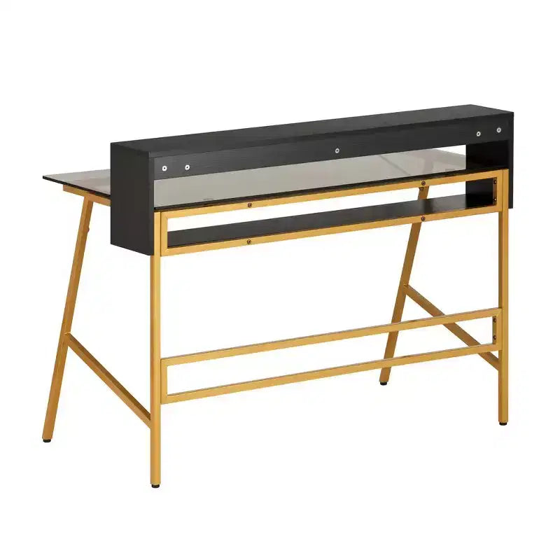 Bureau d'écriture pour bureau à domicile avec rehausseur Or