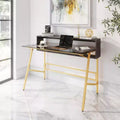 Bureau d'écriture pour bureau à domicile avec rehausseur Or