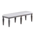Chaises de salle à manger, bois gris et tissu