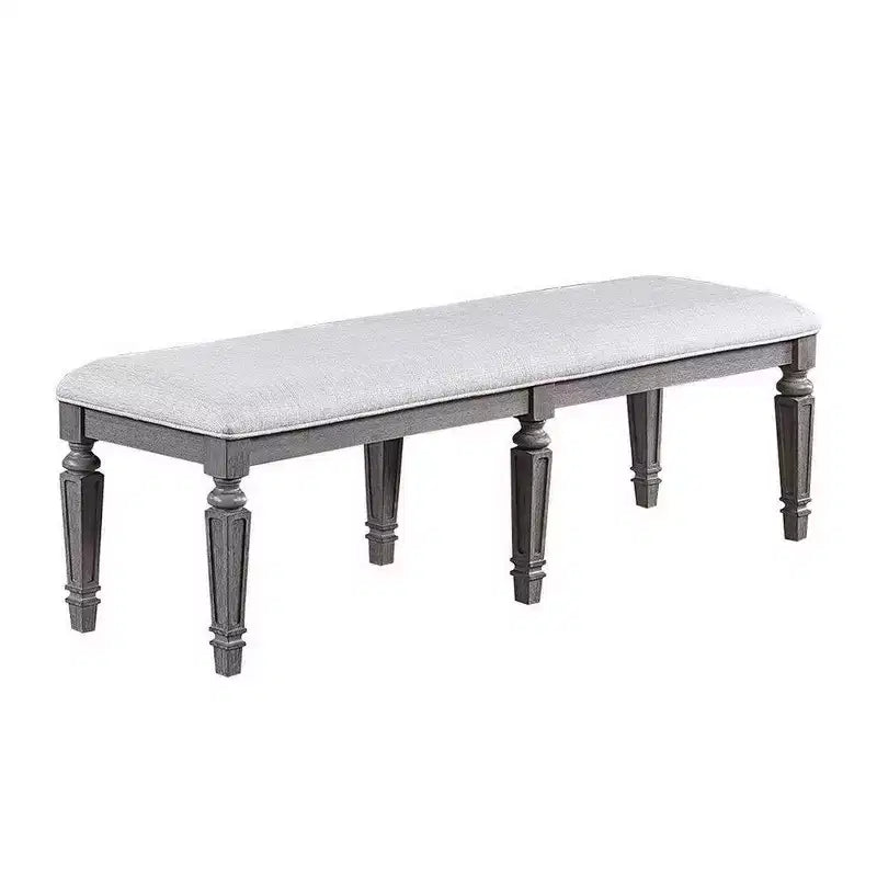 Chaises de salle à manger, bois gris et tissu