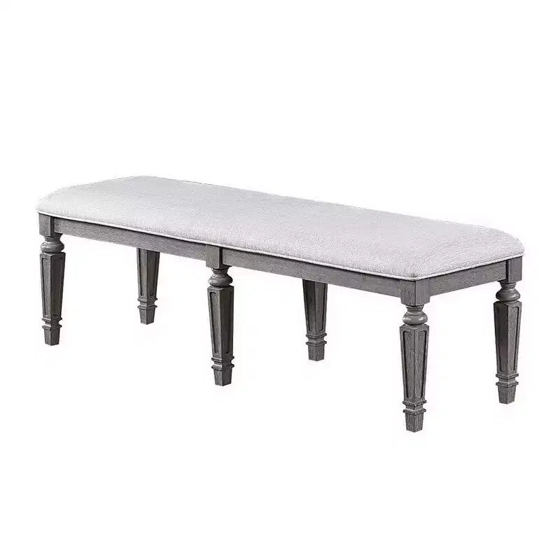 Chaises de salle à manger, bois gris et tissu