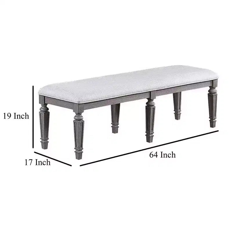 Chaises de salle à manger, bois gris et tissu