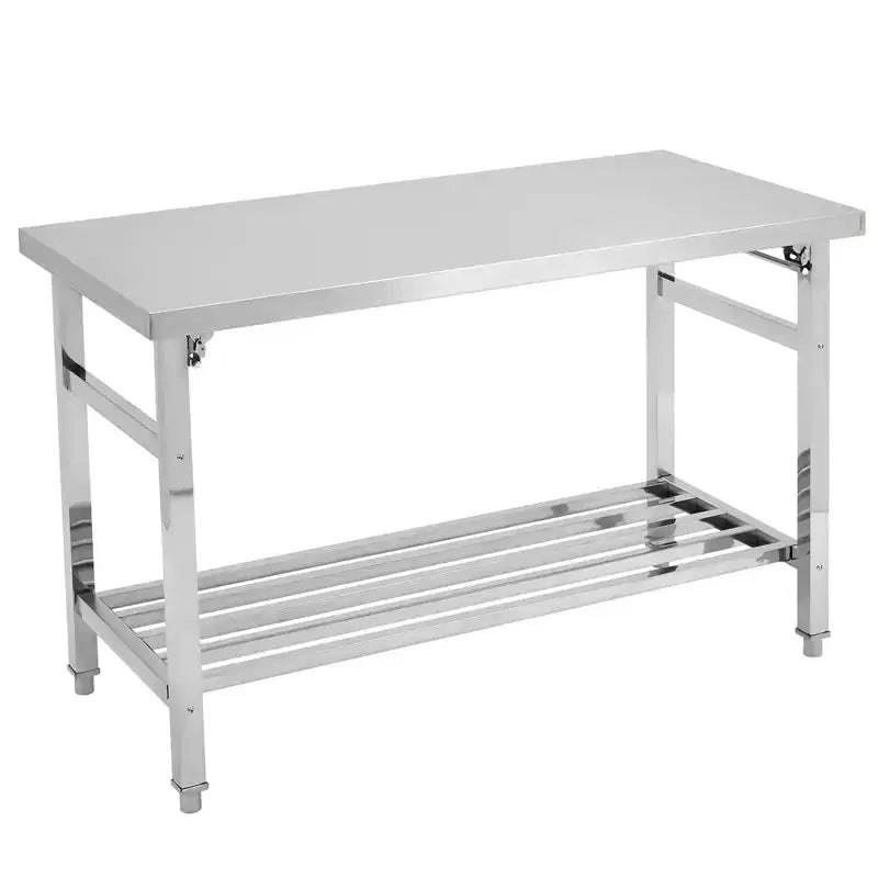 24 x 47 Inch Work Table for Prep & Work NSF Commercial Heavy Duty Stainless Steel Folding Work Table with Adjustable Undershelf for Kitchen
