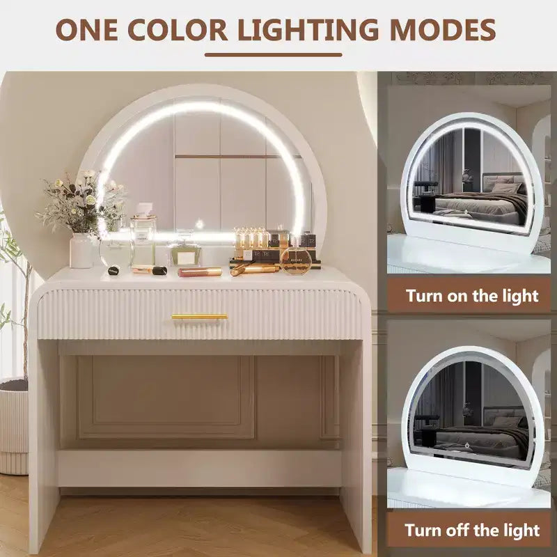 Coiffeuse avec lumière et miroir
