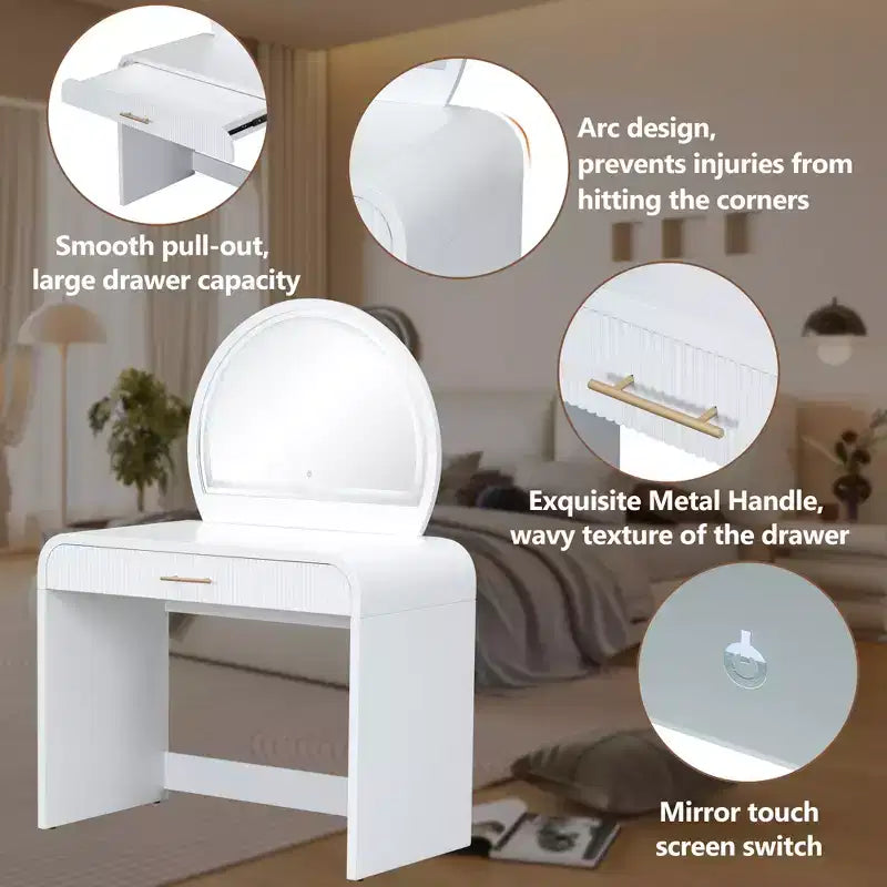 Coiffeuse avec lumière et miroir