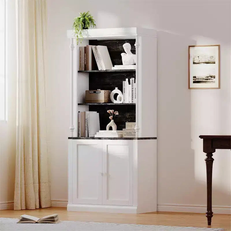 Étagère à livres réglable à cinq niveaux de style colonne romaine