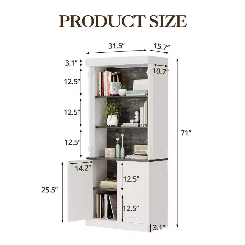 Étagère à livres réglable à cinq niveaux de style colonne romaine