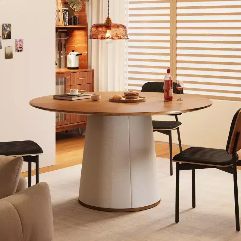 Luck Live Modern Round Dining Table 59 Round Kitchen Table for 6-8 Persons Stylish Dining Room Furniture