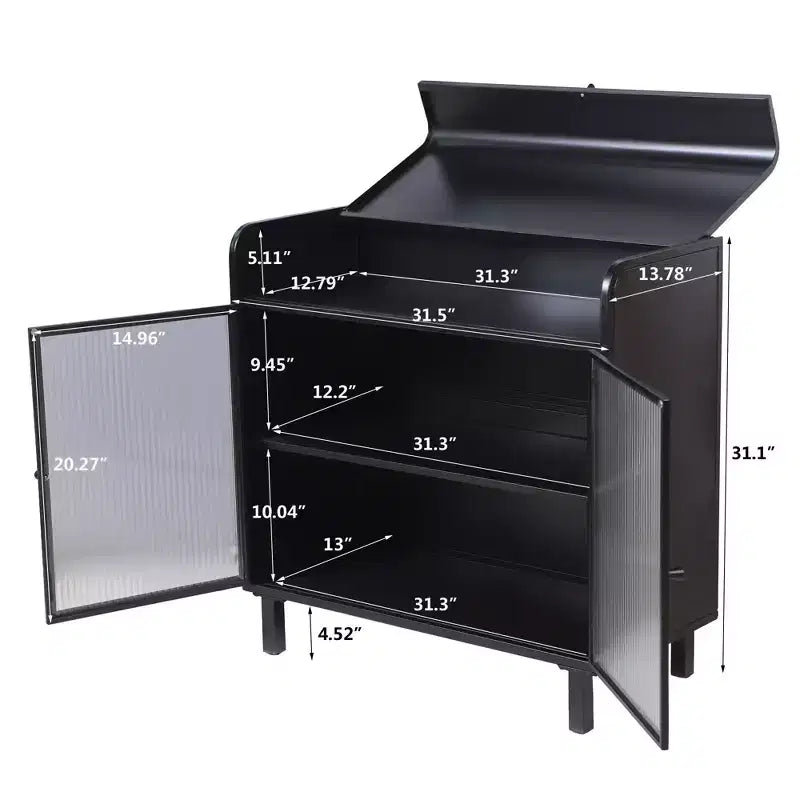 Buffet noir moderne avec plateau relevable
