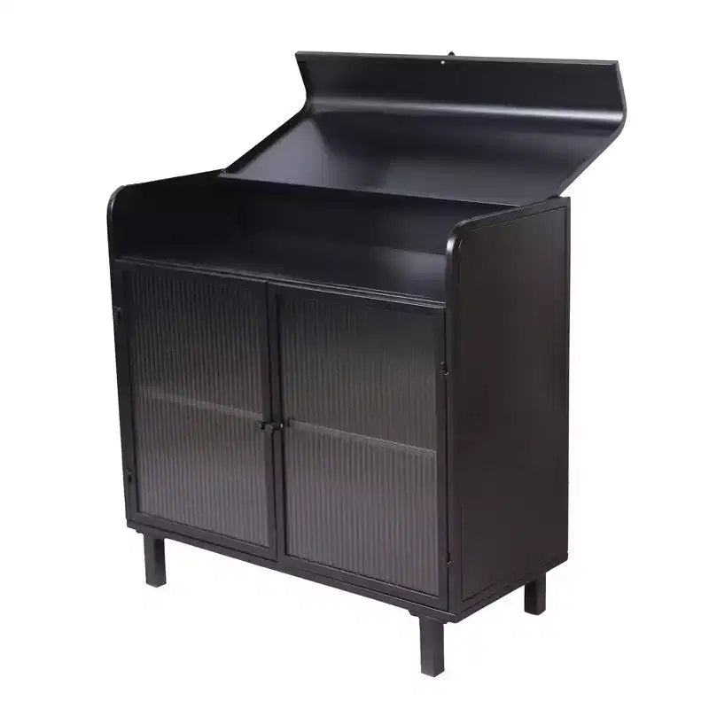 Buffet noir moderne avec plateau relevable