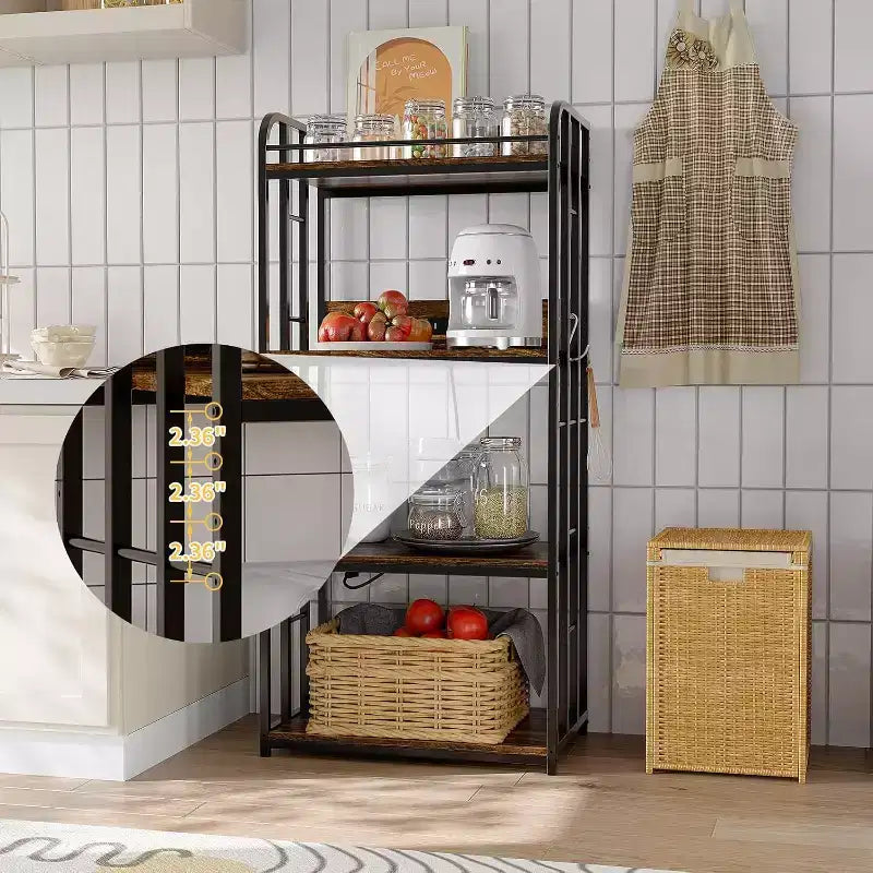 Étagère à pâtisserie à quatre niveaux, espace de rangement spacieux à quatre niveaux