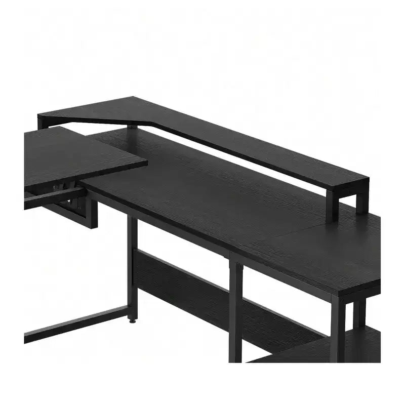 Bureau d'angle en L réglable en hauteur pour ordinateur